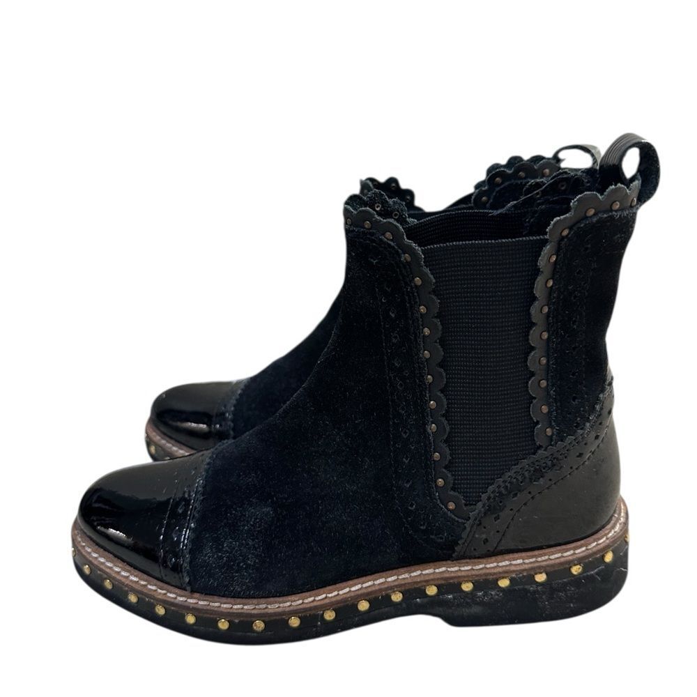 Free People Atlas Black Chelsea Boot Suede Leather Studded Size 36 - Picture 2 of 13